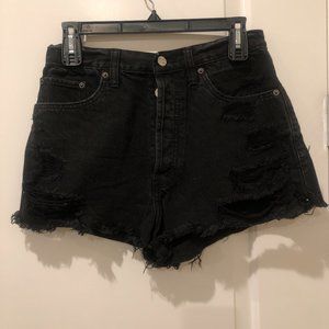 Abercrombie & Fitch Black HighWaisted Denim Shorts